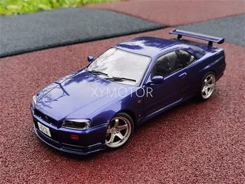 1/18 Solido За Nissan Skyline GTR R34 1999 Метален Гласове Автомобил Сини Играчки Хоби Подаръци Дисплей Украса Колекция