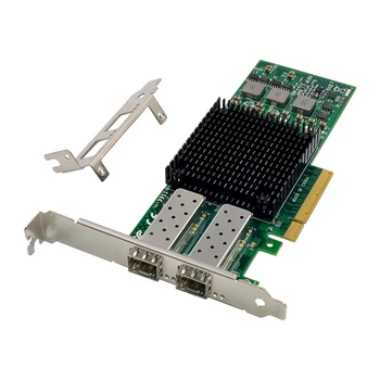 1 комплект PCIE X8 BCM57810 Двоен Оптичен Порт Мрежова Карта Ethernet Мрежова Карта Зелен 0