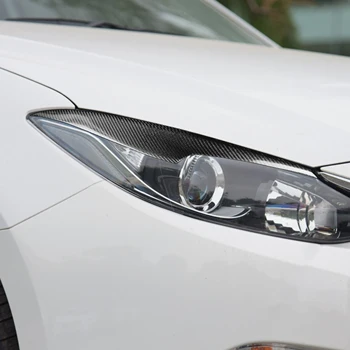 1 чифт Истински Фарове от въглеродни влакна, Тампон за Веждите и Клепачите за MAZDA-3 Mazda3 Axela 2016-2017, Автомобилни Аксесоари 5