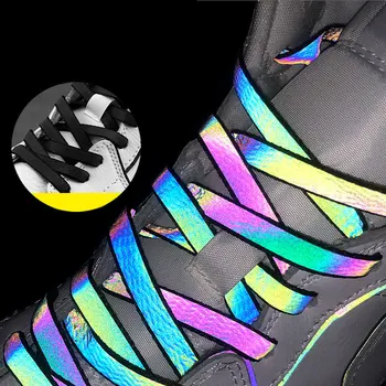 1 Чифт светещи връзки на равна подметка, парусиновые ремък за обувки, светещи в тъмното, цветни и флуоресцентни ремък 120/140/160 см 0