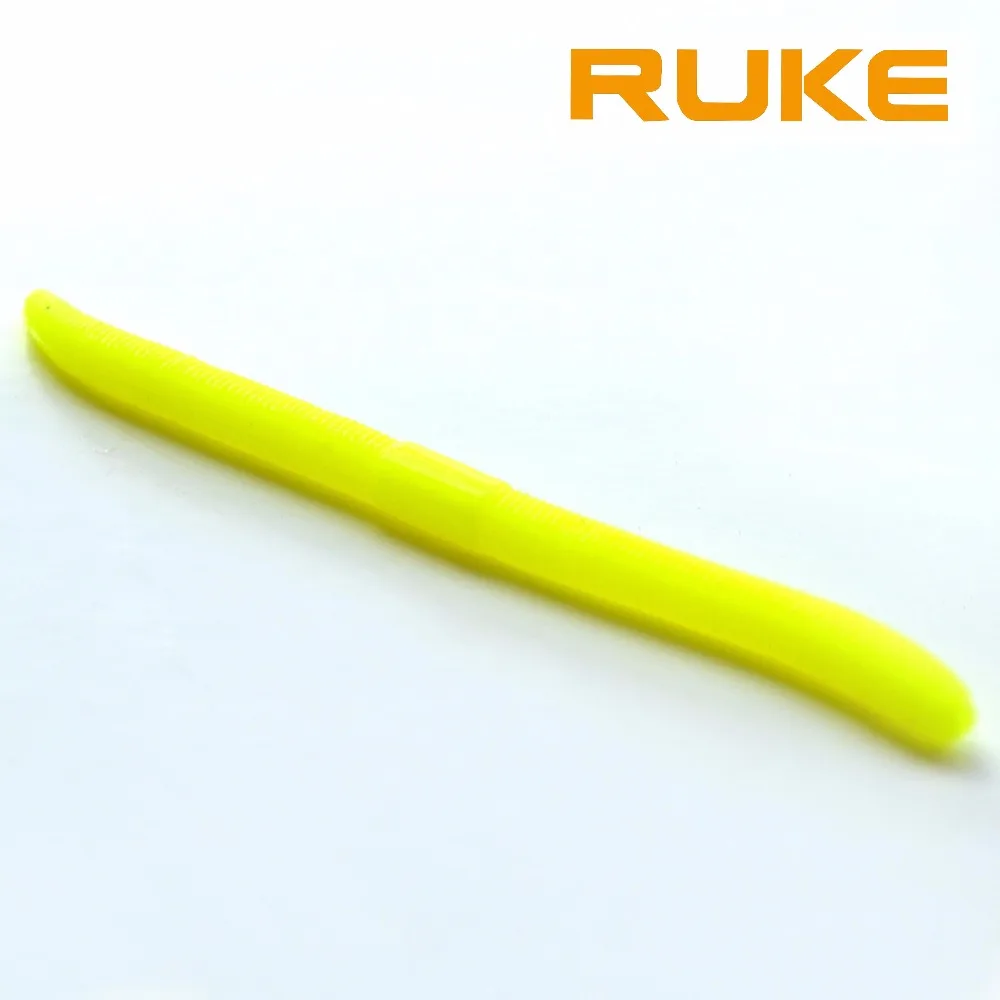 RUKE Нови меки примамки с червеи 96 мм/2 г, 6 бр./лот, 4 цвята, мека стръв с Дъждовно червей, Меки примамки и пластмасови стръв за улов на Шаран 0