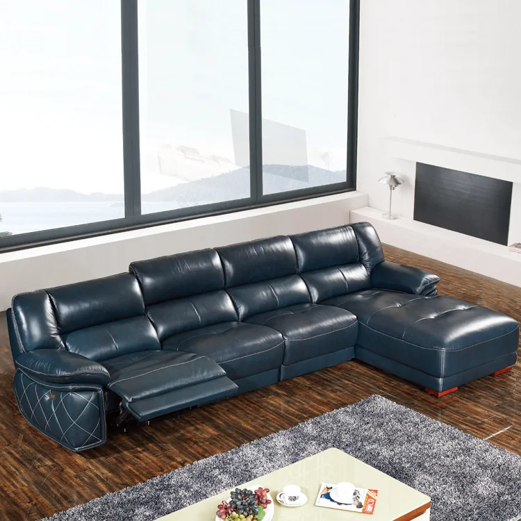 Комплект мека мебел за хол ъглов диван L от естествена телешка кожа, секционни дивани стол модерни muebles sala de moveis para casa 0