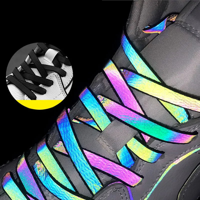 1 Чифт светещи връзки на равна подметка, парусиновые ремък за обувки, светещи в тъмното, цветни и флуоресцентни ремък 120/140/160 см