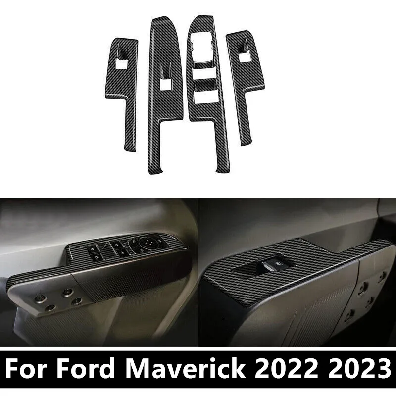 4 бр./компл. ABS Въглеродни Влакна Прозорец Асансьор Панел Накладки За Ford Maverick 2022 2023