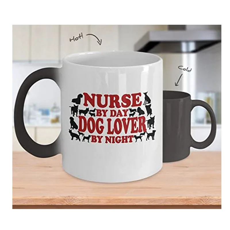 Медицинска сестра ден Любител на кучета през нощта, Чай, Напитки, Отопляеми чаши за кафе Променят цвета