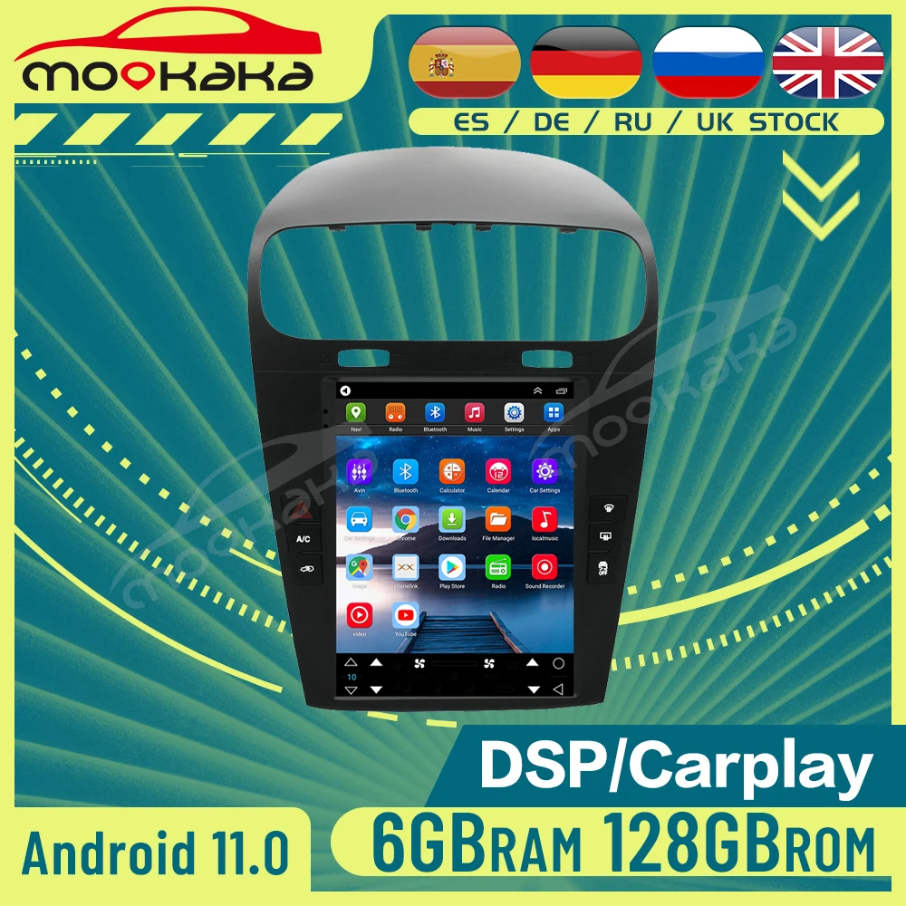 Android Авто Радио DVD Плейър За Dodge Journey 2013 2014-2020 6G + 128 GB Мултимедия Видео Carplay DSP Стерео Аудио GPS Navi 0