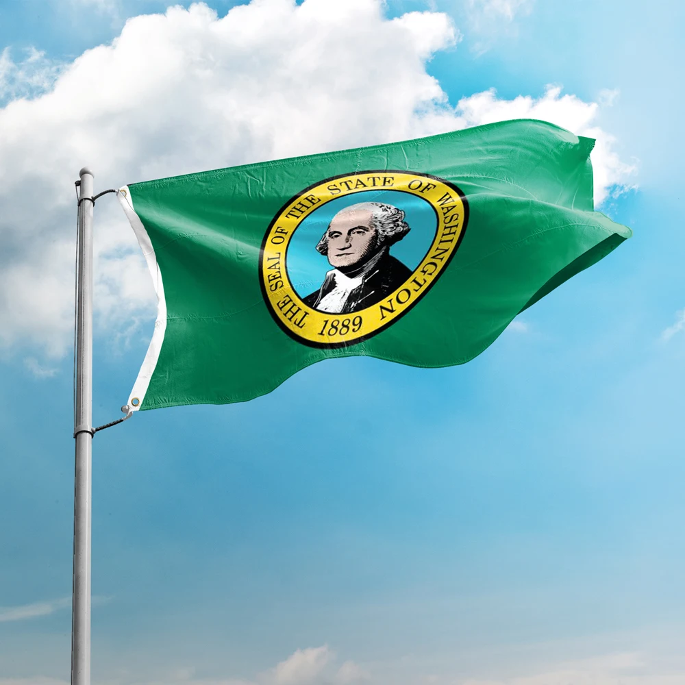 Флаг Вашингтон 3*5 ФУТА 90*150 см Знамена на САЩ Дизайн По Поръчка Закрит и Открит Интериор Банери Полиестер Устойчивост НА UV Двоен Шев