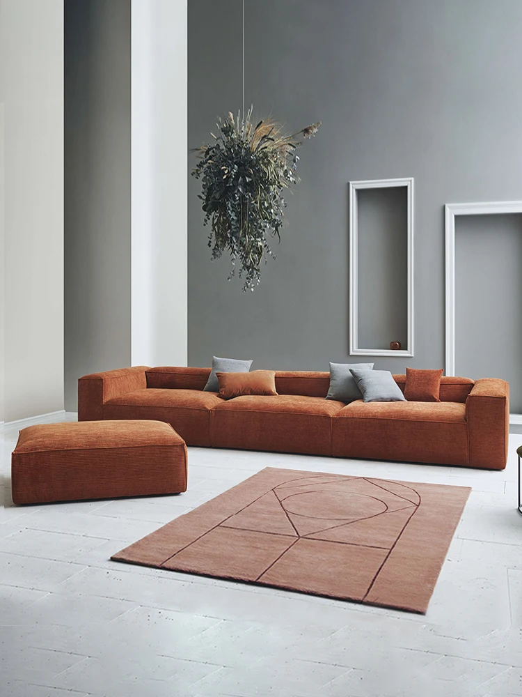 Модерен минималистичен италиански минималистични диван за хола компактен вграден квадратен разтегателен Скандинавски ретро широк вельветовый