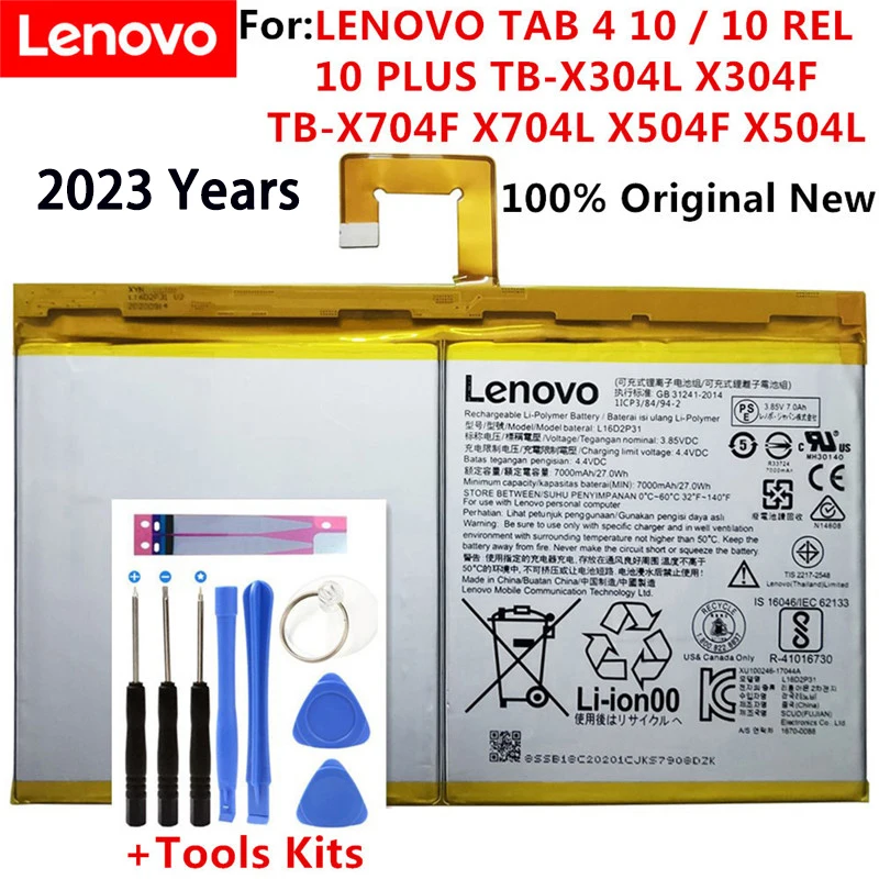 Оригинален Нов батерия 7000 mah L16D2P31 за LENOVO TAB 4 10/10 REL/10 PLUS TB-X304L X304F TB-X704F X704L X504F X504L Batteria