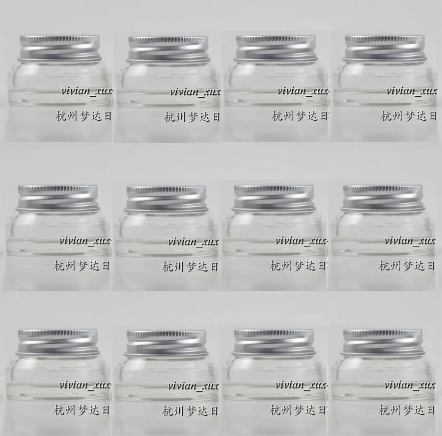 банка за крема от прозрачно стъкло 15 г, със сребърен капак, козметична банка 15 гр, опаковка за проба /крем за очи, мини-стъклена бутилка от 15 грама