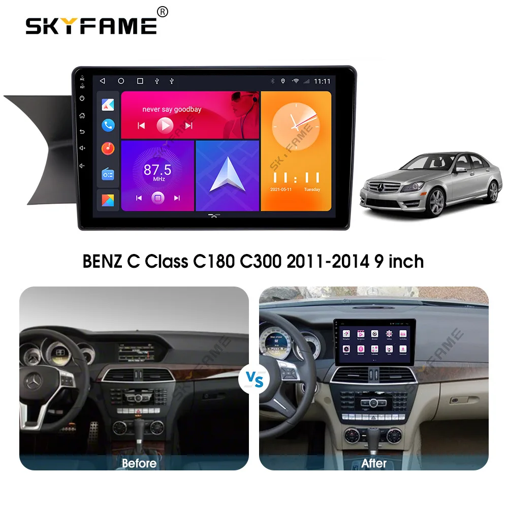 За да Benz C Class C180 C300 2011-2014 2din Авто Радио Android Мултимедиен Плейър GPS Навигация 9-инчов IPS Екран DSP Стерео уредба