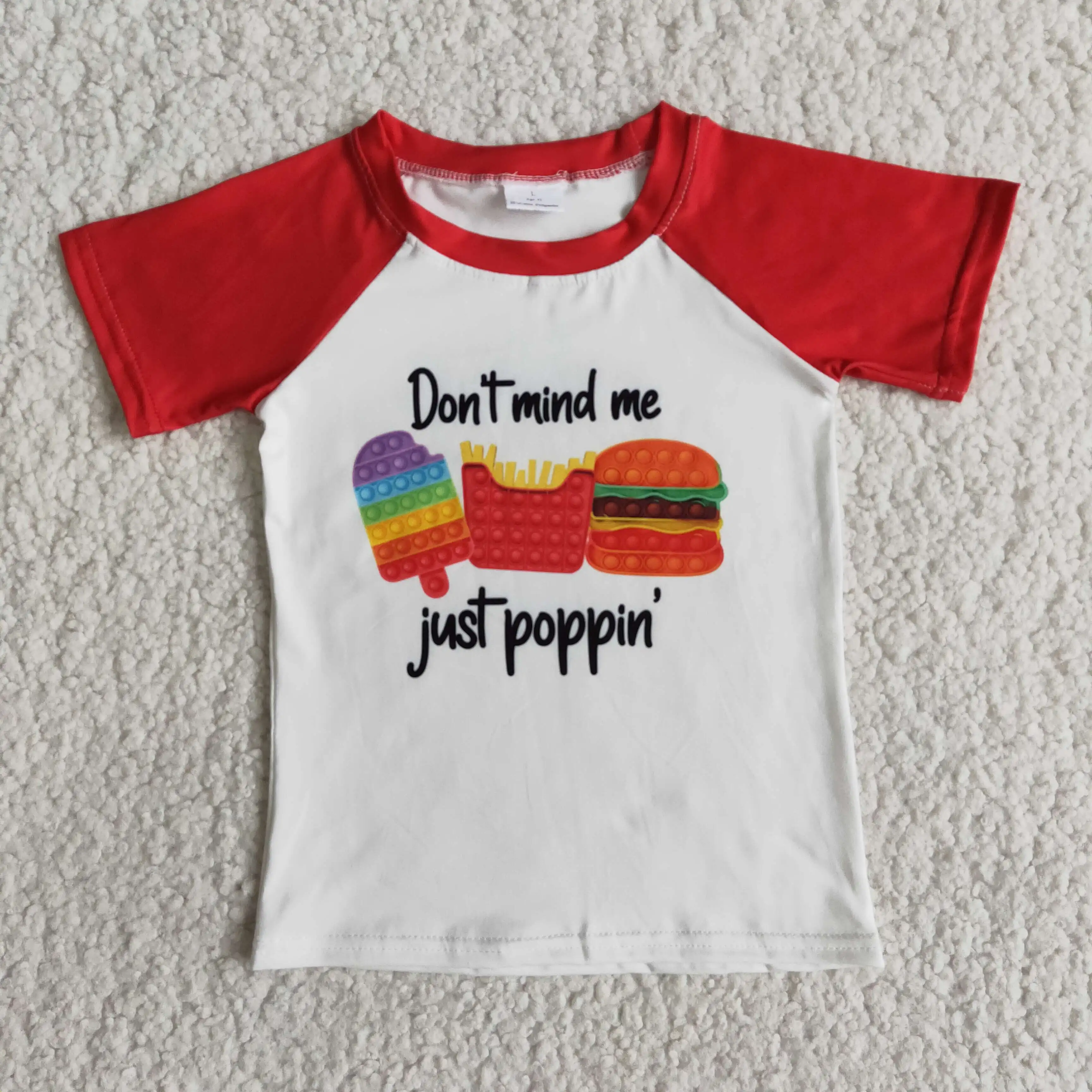 Just poppin/ тениска за малки момчета; сезон пролет-лято; детски дрехи; тениска с къси ръкави за момчета; търговия на едро