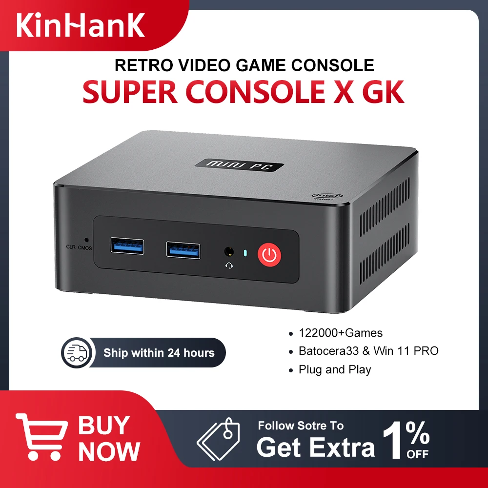 Мини PC Beelink Console Super X GK MINI Batocera33 с 122000 игри за PS3 /PS2 /PSP / Sega Saturn /XBOX Windows11