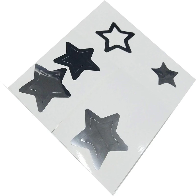 Стикери за стена под формата на сребристи метални звезди, 2 инча (160 стикери) | Лесно да се прибира / Сигурно са залепени върху боядисани стени | Свалящ издател
