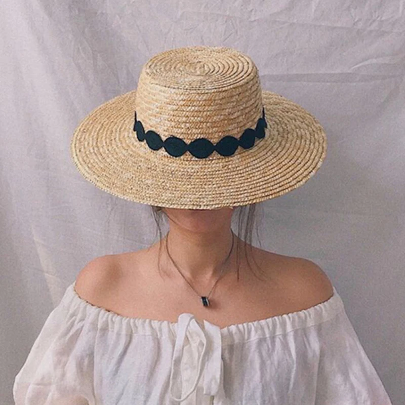 Instagram Лятна Шапка Шапка от Слънцето Дамска Шапка от Естествена Слама с Широка Периферия Фетровая Шапка за Модерен Дама Лятна Панама с Широка Периферия От Слънцето Плажната Панама