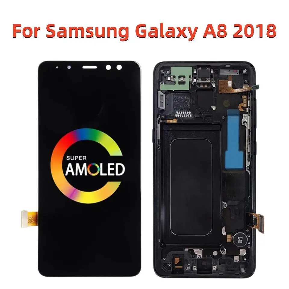 Оригинален AMOLED A530F LCD дисплей За Samsung Galaxy A8 2018 Дисплей с рамка 5,6 