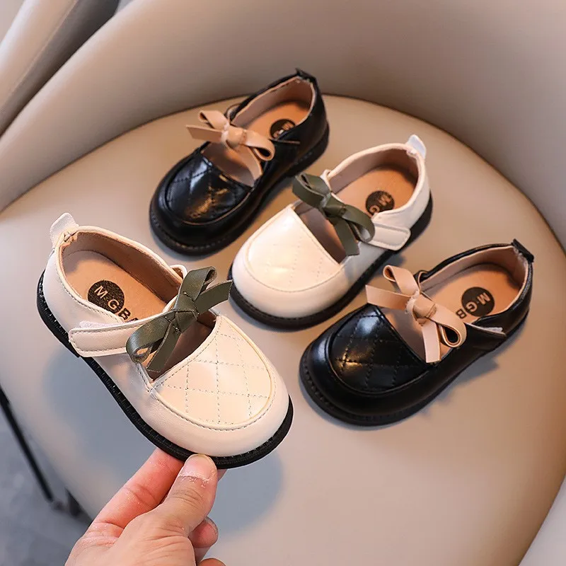 COZULMA/ Есен Детски обувки за момичета; Елегантни Ежедневни обувки с възел-пеперуда и линия; Детски обувки на плоска подметка с мека подметка За момиченца Размери 21-30