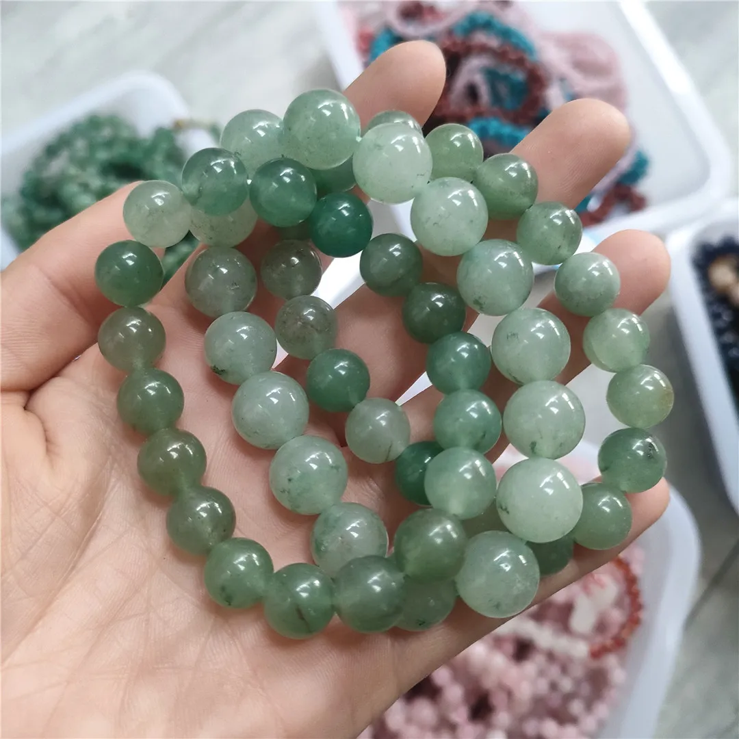 3ШТ цена на Едро естествен кварцов кристал камъни зелен авантюрин гривна за лечение на подаръци