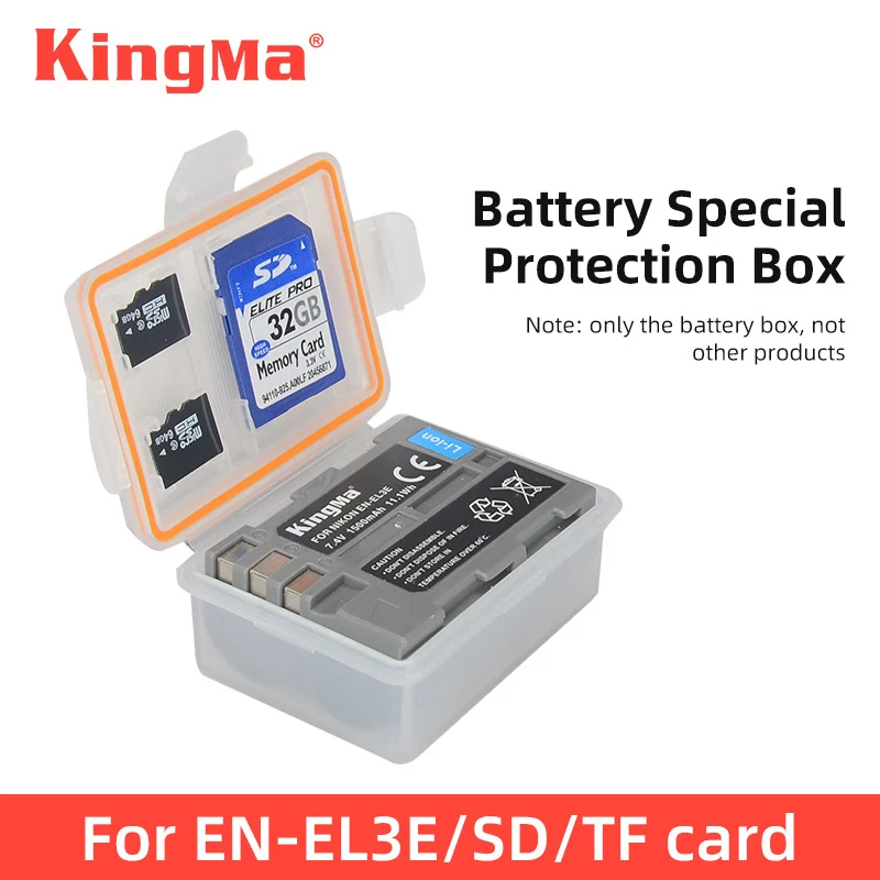 KingMa EN-EL3E ENEL3e Притежателя на Батерията Калъф За Съхранение на Пластмасова Отделението Отделение За Nikon D90 D80 D90s D700 D300 D300S D200 D70 D50