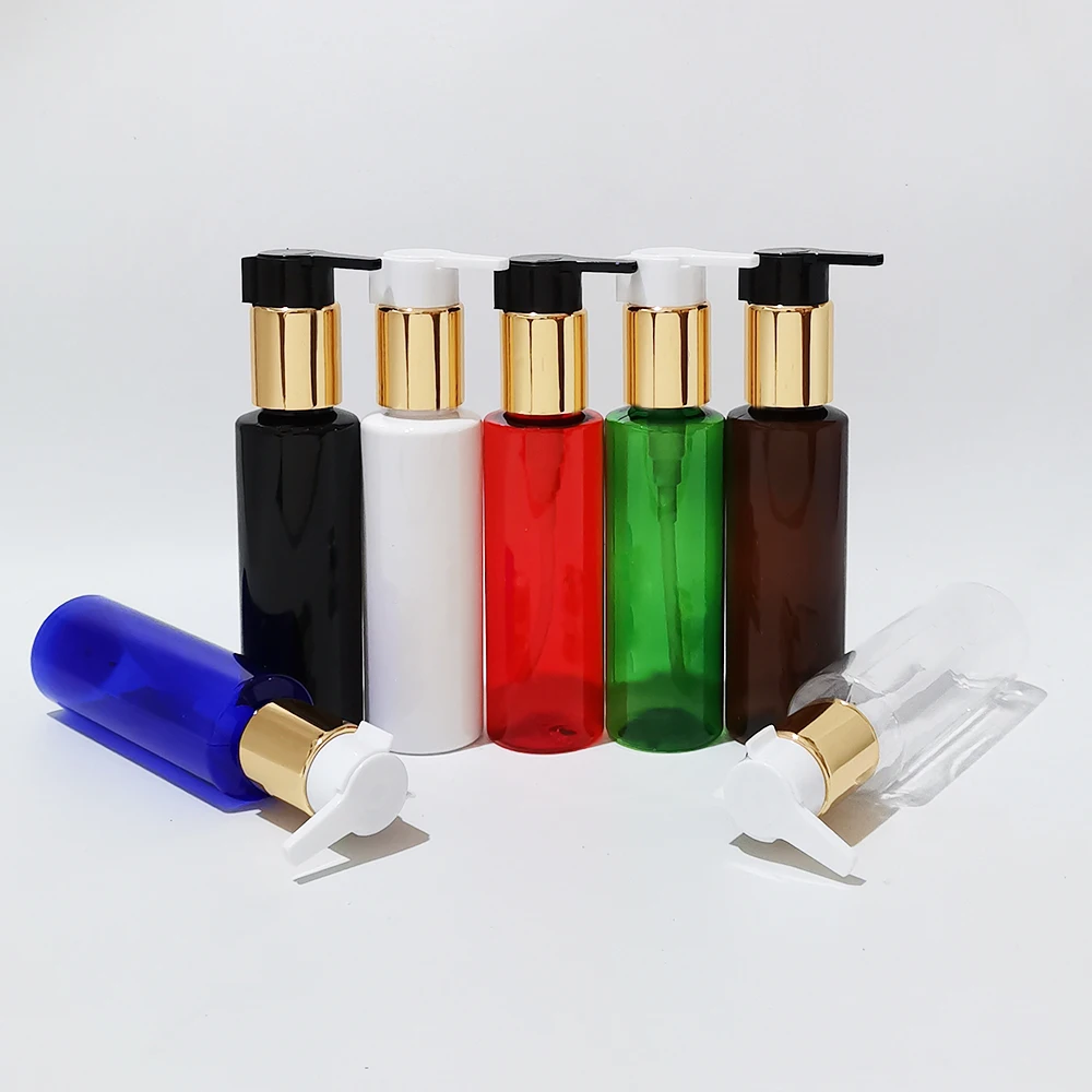 Бутилка шампоан висок ранг 100ml е обгръщащ с козметични контейнер бутилки опаковка лосион баня помпа лосион злато
