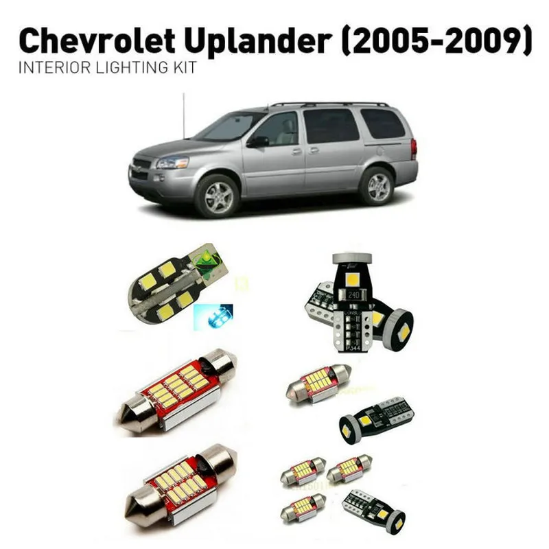 Led вътрешни светлини За Chevrolet uplander; 2005-2009 г 12 бр. Led Светлини За Автомобили с комплект за осветление на автомобилни лампи Canbus 0