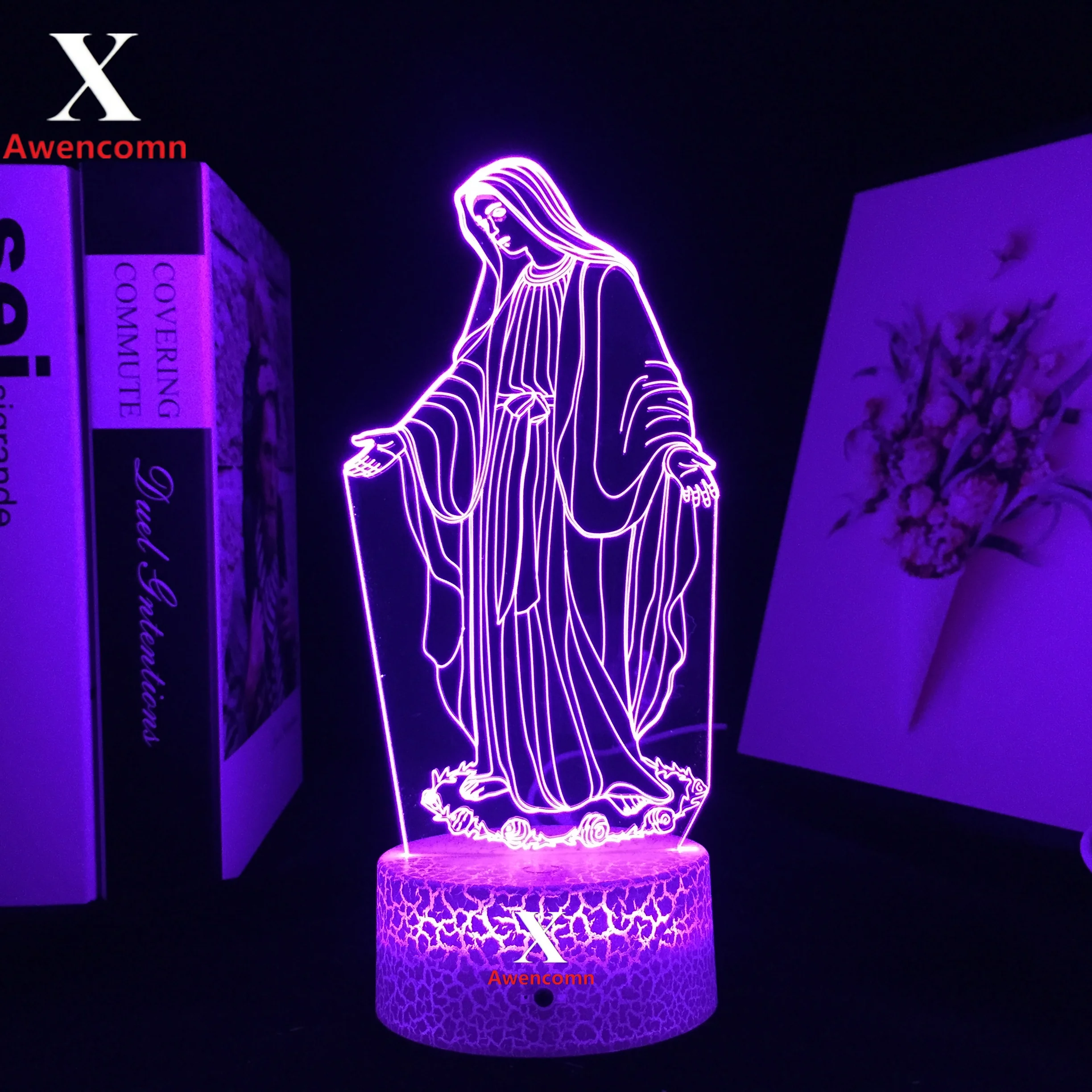 3D Led нощна светлина Аниме Фигурка Докосване на Дистанционното Управление с Цветен Превключвател Лампа за Детска Спалня Декорация Светлина Акрилна Лампа