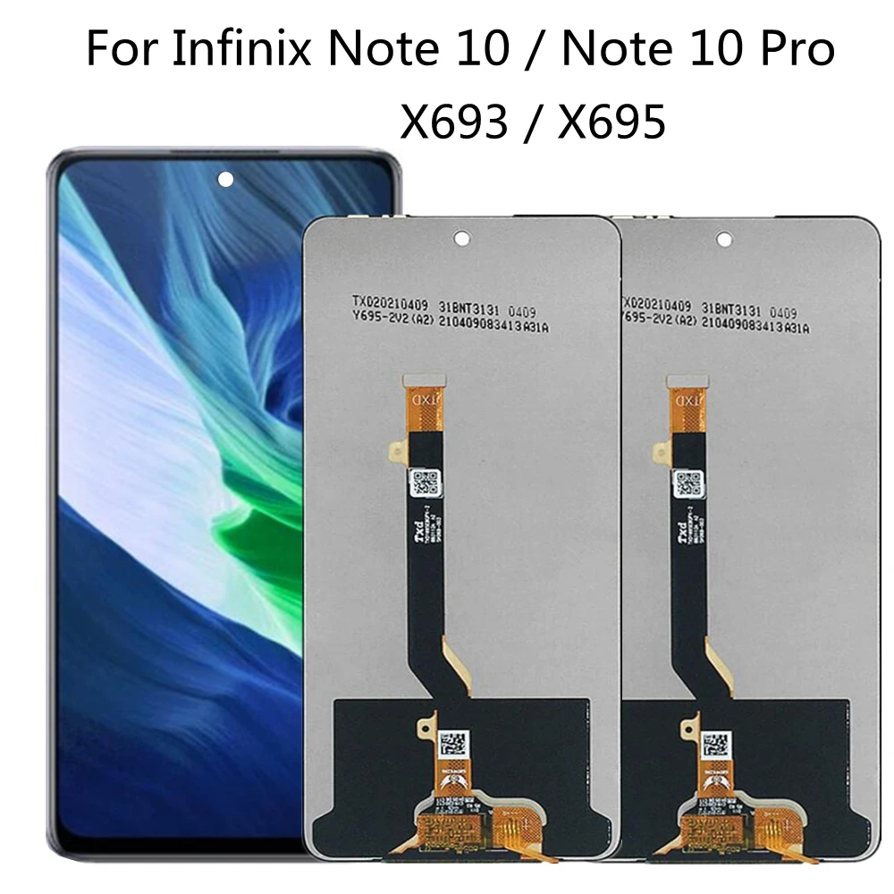6,95 инча За Infinix Note 10 Pro X695 LCD дисплей с сензорен екран Дигитайзер Замяна За Infinix Note 10x693 LCD дисплей