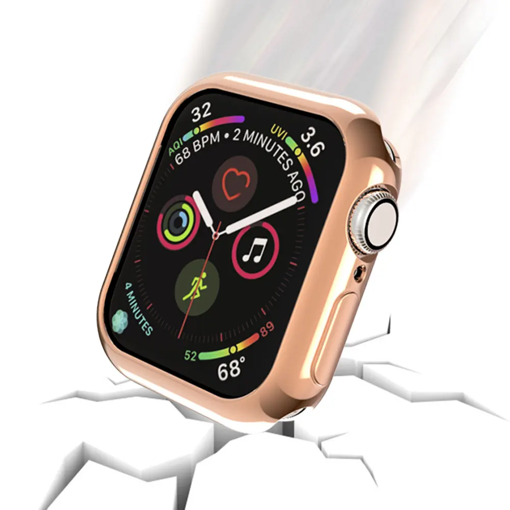 Калъф за часа на Apple Watch 6 5 4 3, Мека предпазна броня от TPU, защита от падане, 40 мм 44 мм, 38/42 мм, аксесоари за Apple Watch