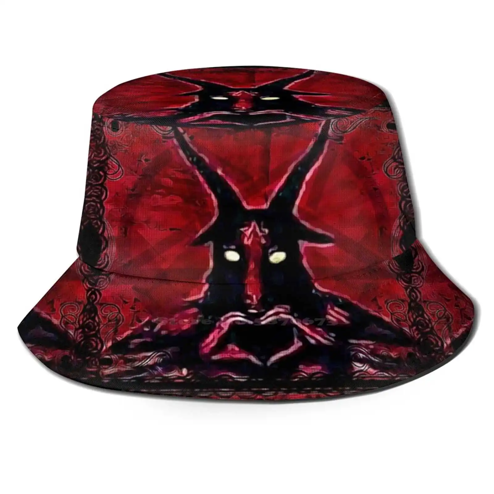 Когато сте метал, но имаш добро сърце Унисекс Лятна градинска солнцезащитная шапка Шапка Метално Сърце Сатаната Дявола Пентаграм Червен Козел