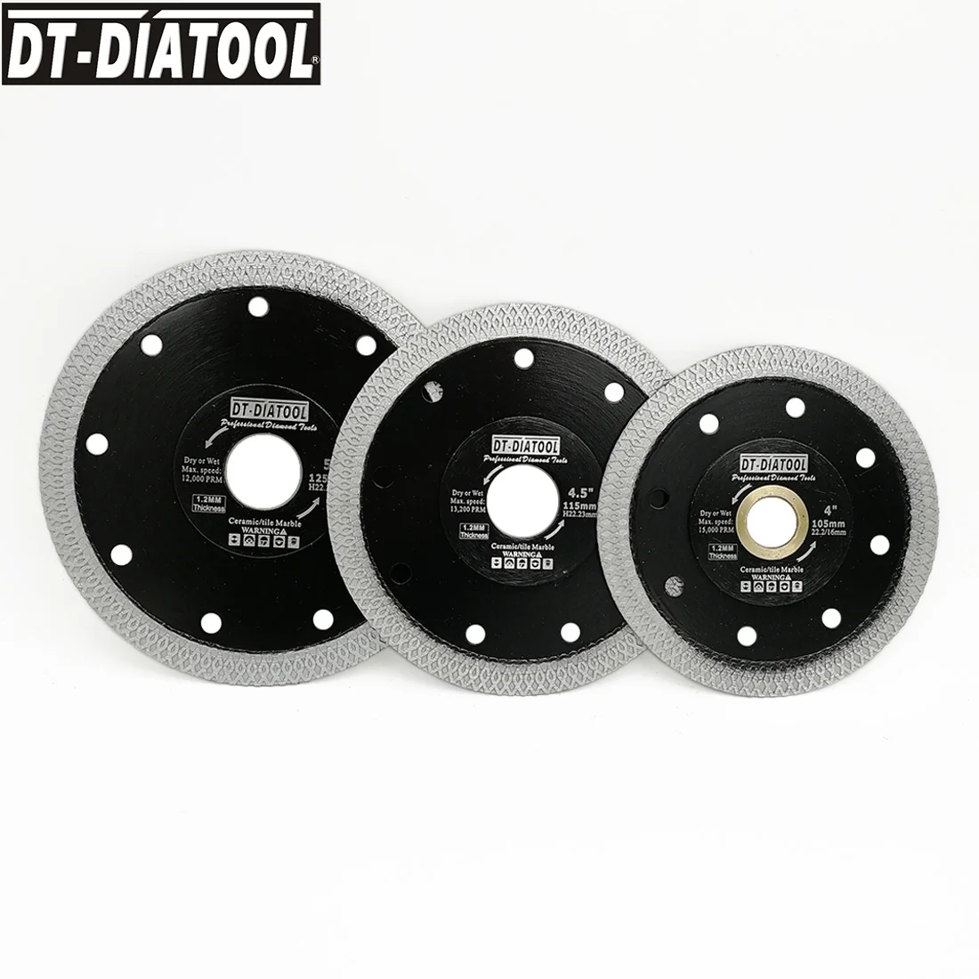 DT-DIATOOL 5 бр./лот Diamond X Окото турбо ръб сегментени Циркуляри Супер тънкия Режещ Диск с Диаметър 105/115/125 мм Високо Качество на Суха или влажна