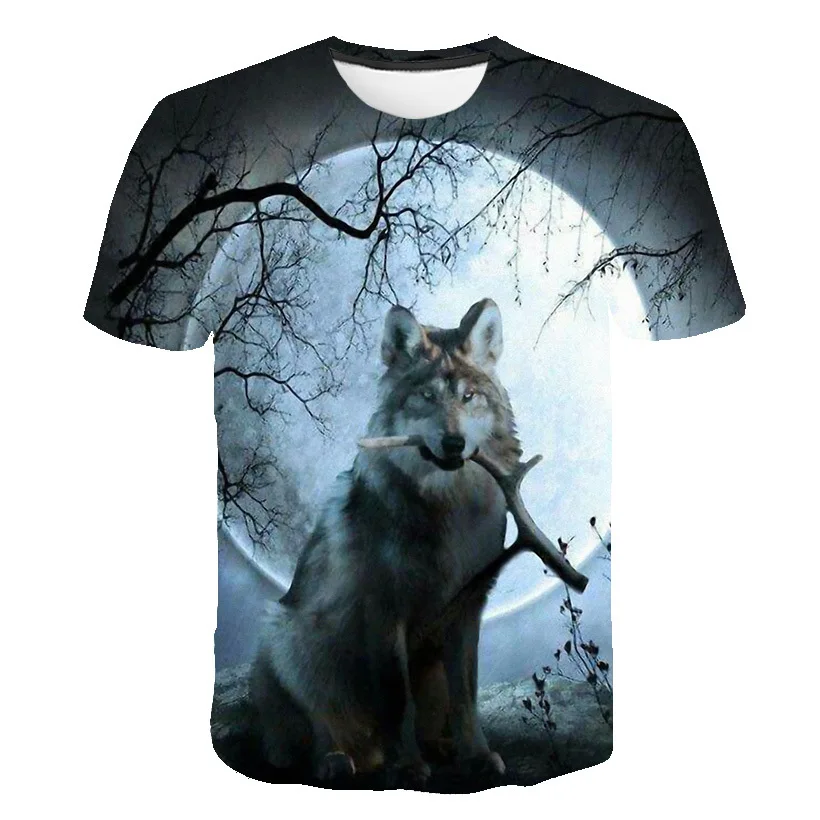 Нова мода Мъжка тениска 2021 най-Новите Вълча 3D Печат Животни Готина Забавна тениска Мъжка Лятна Риза с Къс ръкав XS-6XL