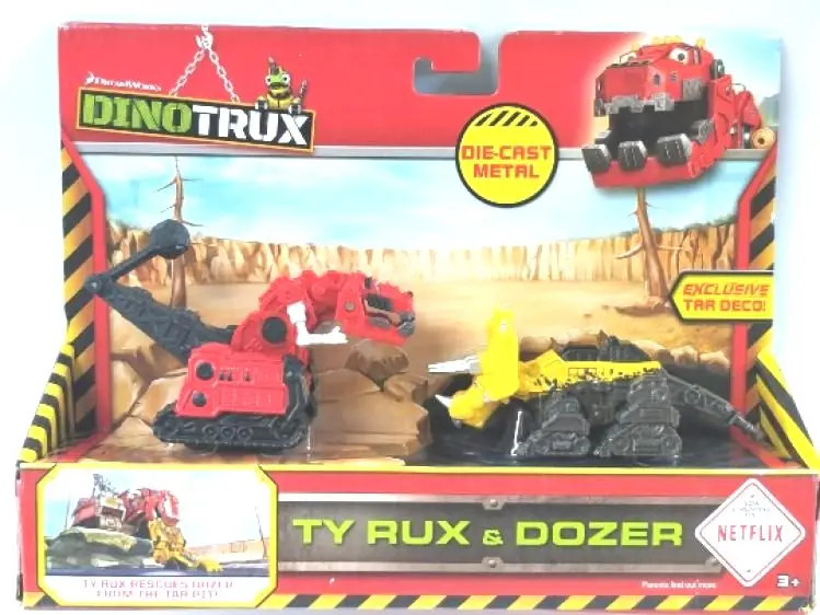 С Оригиналната Кутия Dinotrux Динозавър Камион С Подвижна Динозавър Играчка Кола Мини Модели Детски Подаръци Модели На Динозаври