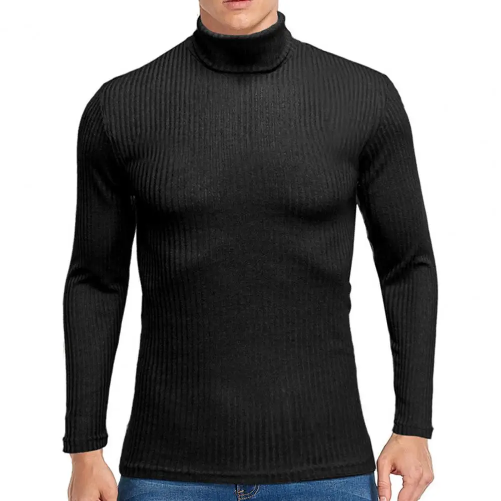 Модерен Мъжки Основен Пуловер, Поло Есен Зима Мъжки Трикотаж Мразоустойчив Вязаная Долна Риза 0