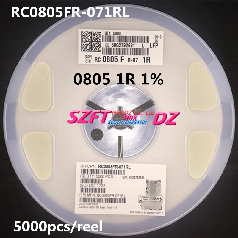 SZFTHRXDZ 100% нови оригинални на цените на Едро на 5000 бр. RC0805FR-071RL 0805 1R 1%