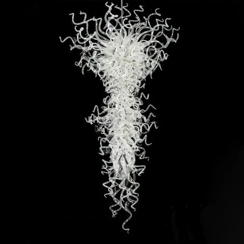 Осветително тяло крупноразмерной елегантна бяла, направено по Поръчка полилеи Издухано стъкло за Хола хотели