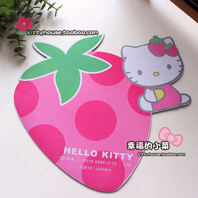 Hello Kitty Супер Сладко Розово Ягодово Текстилен Нескользящий Подложка За Мишка