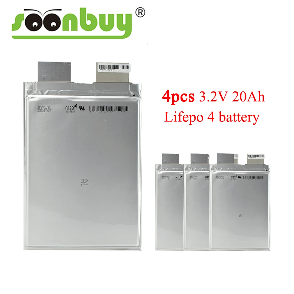 4ШТ 3.2 В 20ah lifepo4 20000 ма клетка за батерията электромобиля UPS diy 12 акумулаторна батерия система за съхранение 0