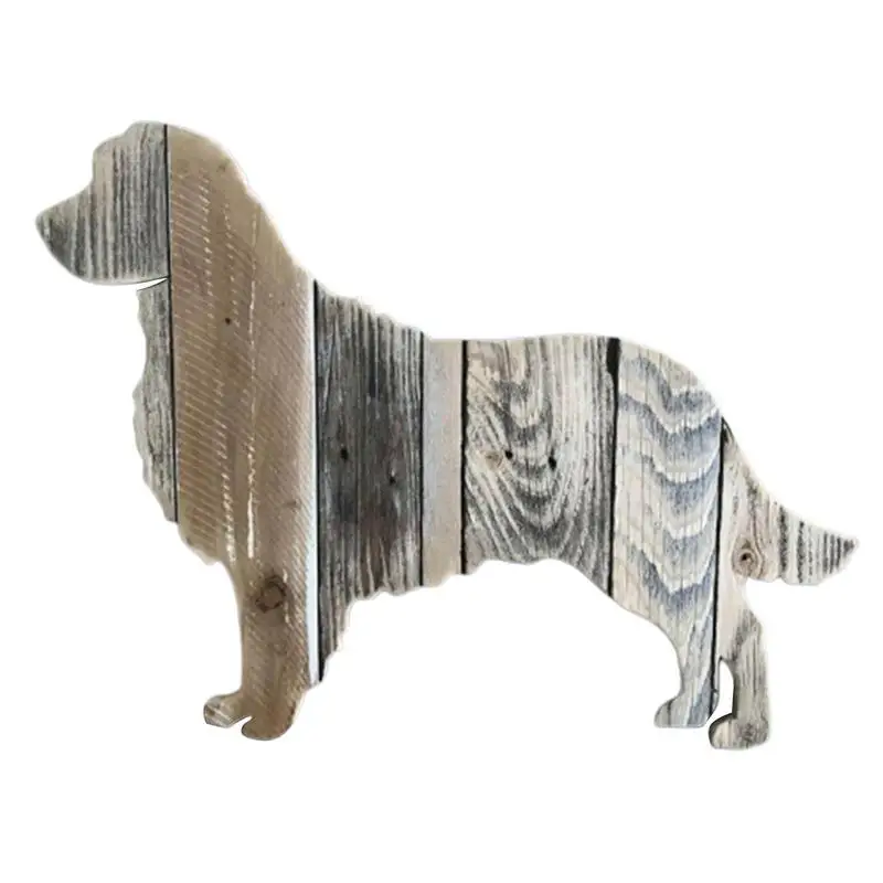 Дървена Куче Стенен Декор Реколта Знак За Кучета Дървени Стенни Подвесная Цветна Декоративна Дървена Табела Украса За Кучета За Спални Хол 0