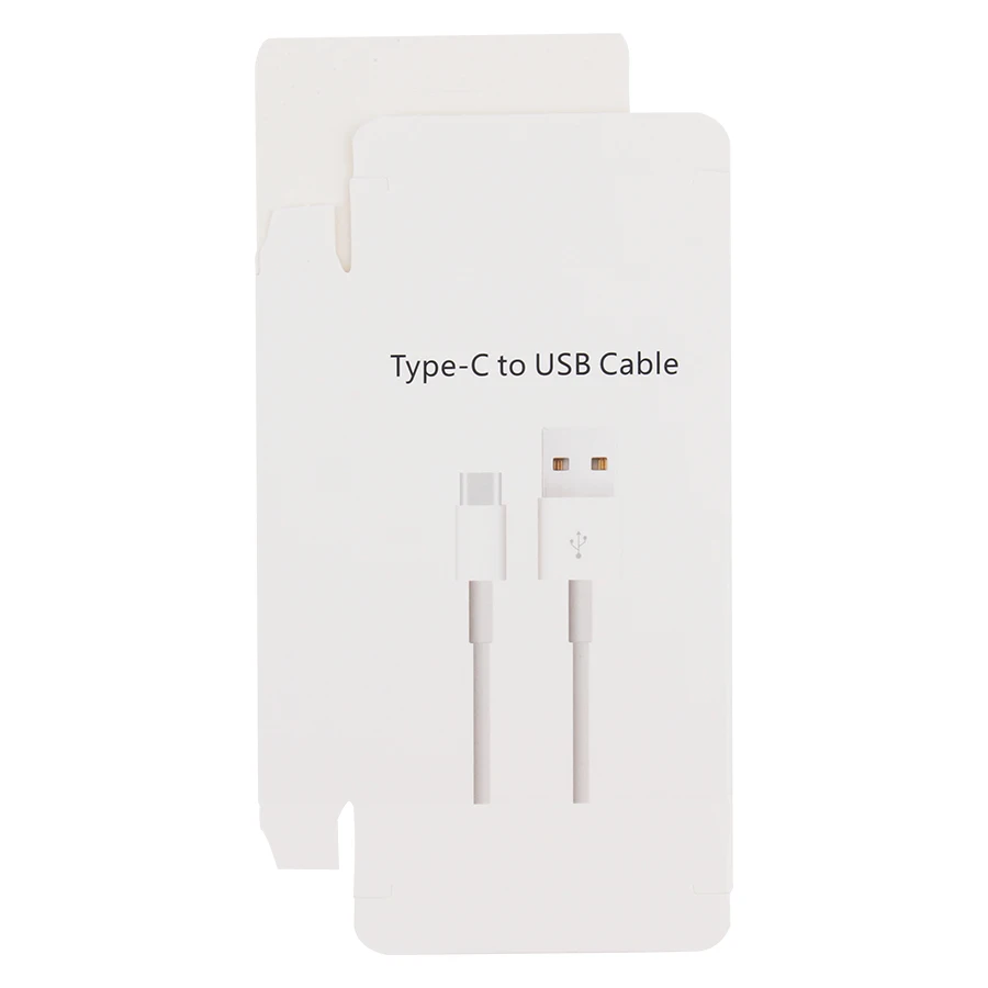 Продажба на едро на Бяла Хартия Дребно Опаковка Кутия за кабел за Предаване на Данни Type-C Тип C USB зарядно устройство ще захранване на Линия Скоростна Само 500 бр.
