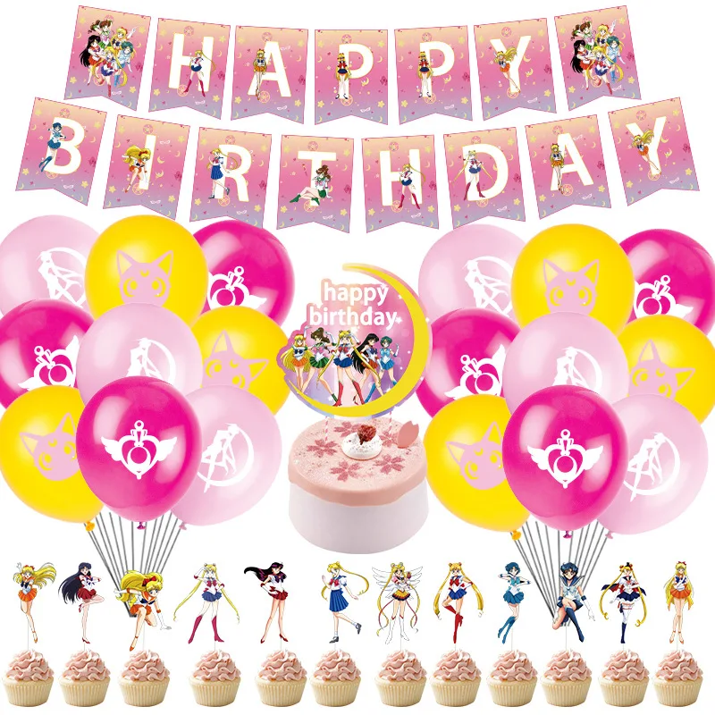 Красива момиче Тема Детски Рожден Ден за Доставка Банер На Торта за Рожден Ден Topper Фолио Балон Розови Рожден Ден Украса на Подарък