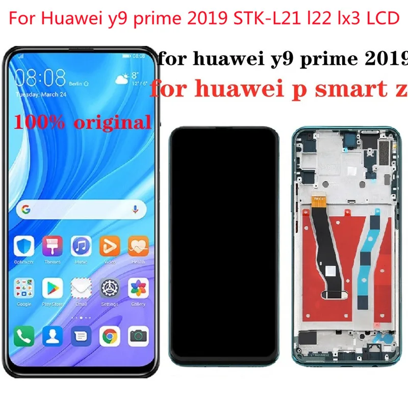 За Huawei y9 prime 2019 STK-L21 l22 lx3 LCD дисплей с touch screen дисплей, дигитайзер, за Huawei p smart z STK-LX1 дисплей на мобилен телефон