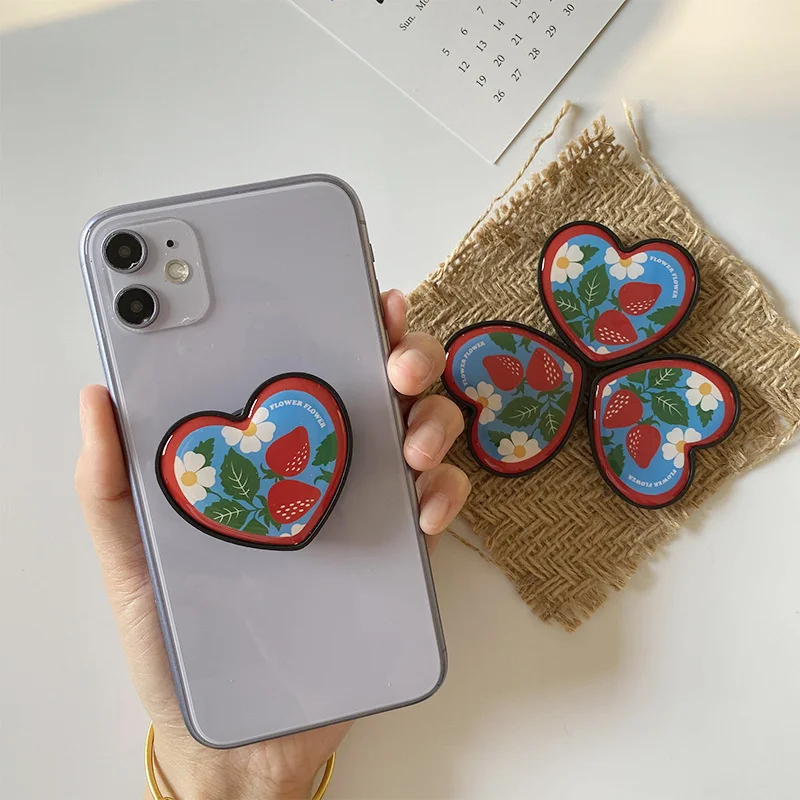Писалка за iPhone, Samsung Xiaomi Аксесоари За Телефони INS Скъпа Клубничная Поставка за Телефон с Любов Творчески Капково Лепило Сгъваем Телефон 0
