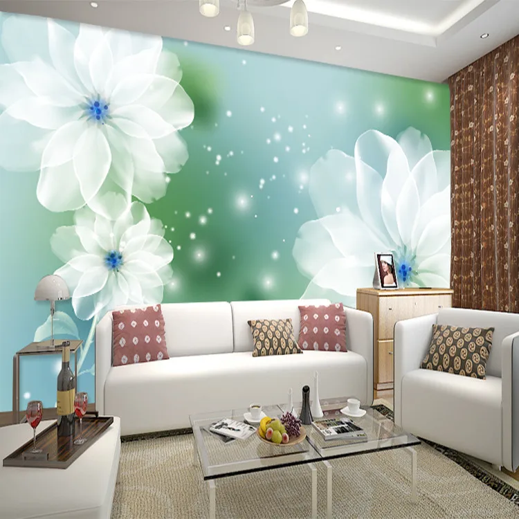 Европейската рисувани стенни размер дневна спалня 3D TV фон тапети проста съвременна живопис фантазийные цветя 0