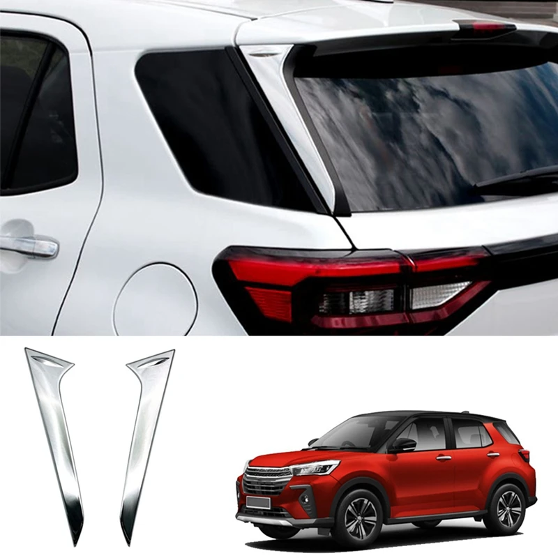 Авто Хром Сребристо Страничен Спойлер на Задното Стъкло Canards Дърва За Perodua ATIVA 2021 + Стикер На Предното стъкло