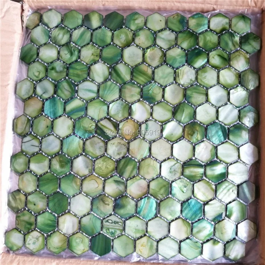 натурална пресноводная мивка перламутровая мозайка, плочки за декорация на баня стенни плочки с шестигранным модел 11 кв. фута/лот 0