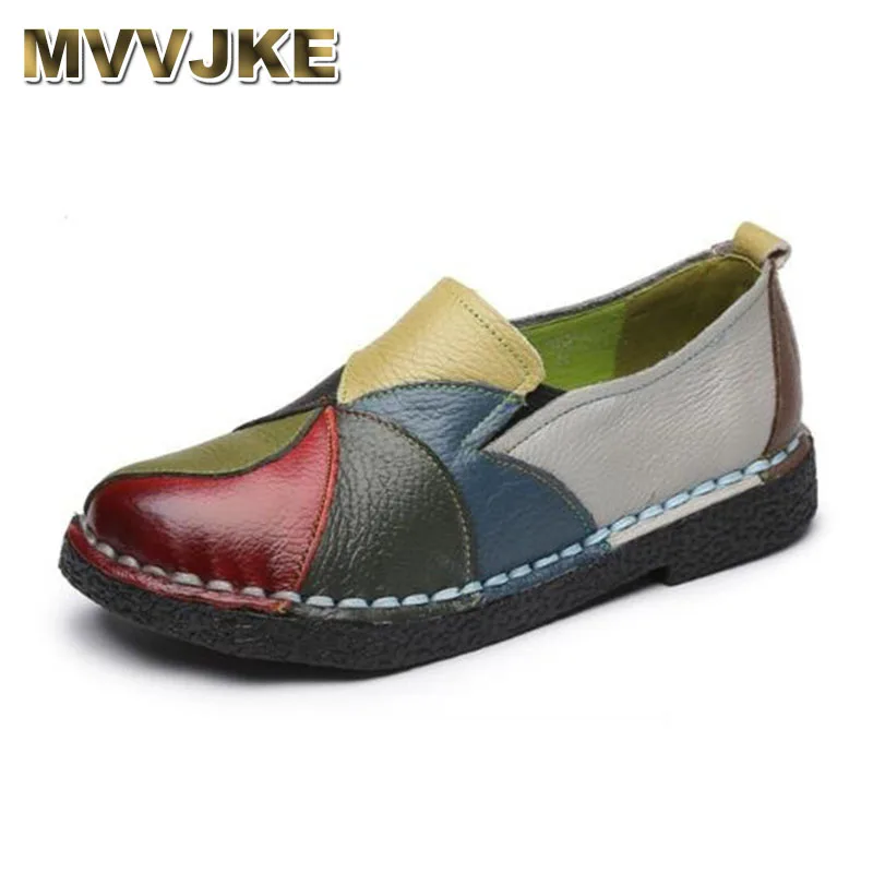 MVVJKE/Дамски обувки Ръчна изработка, лоферы от естествена кожа в различни цветове, Меки и Удобни дамски мокасини на равна подметка, без закопчалка, обувки за шофиране 0