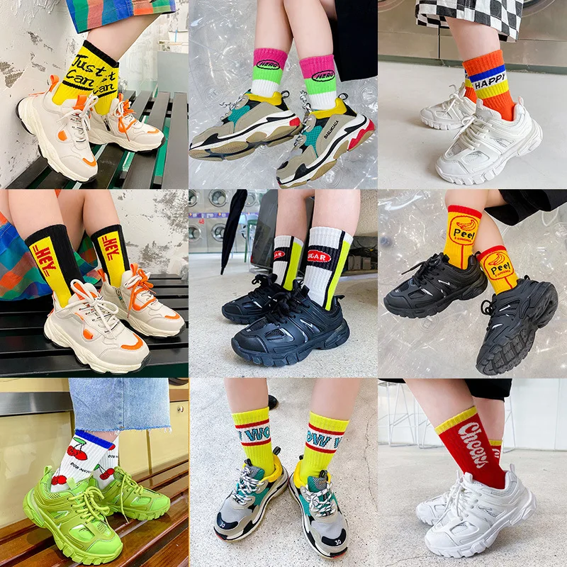 Детски чорапи с принтом За момичета и момчета, Детски чорапи за момичета, Къси чорапи за момичета и момчета, за малки деца, Тийнейджъри, на 10 години, Памук