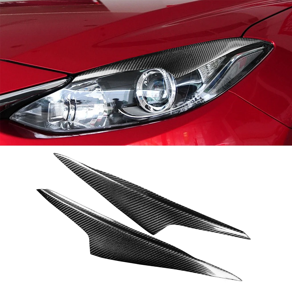 1 чифт Истински Фарове от въглеродни влакна, Тампон за Веждите и Клепачите за MAZDA-3 Mazda3 Axela 2016-2017, Автомобилни Аксесоари 0