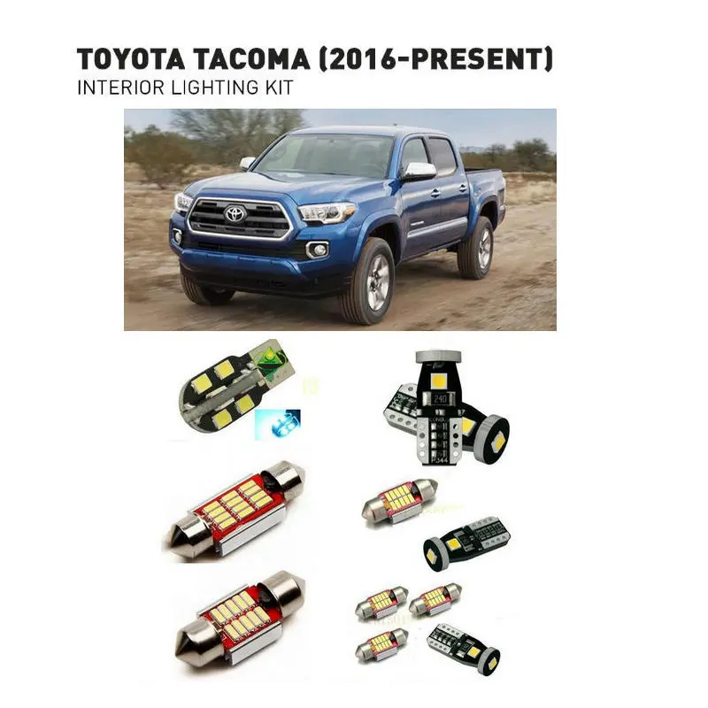 Led вътрешни светлини За Toyota Tacoma 2016 + 9 бр. Led Светлини За Автомобили с комплект за осветление на автомобилни лампи Canbus