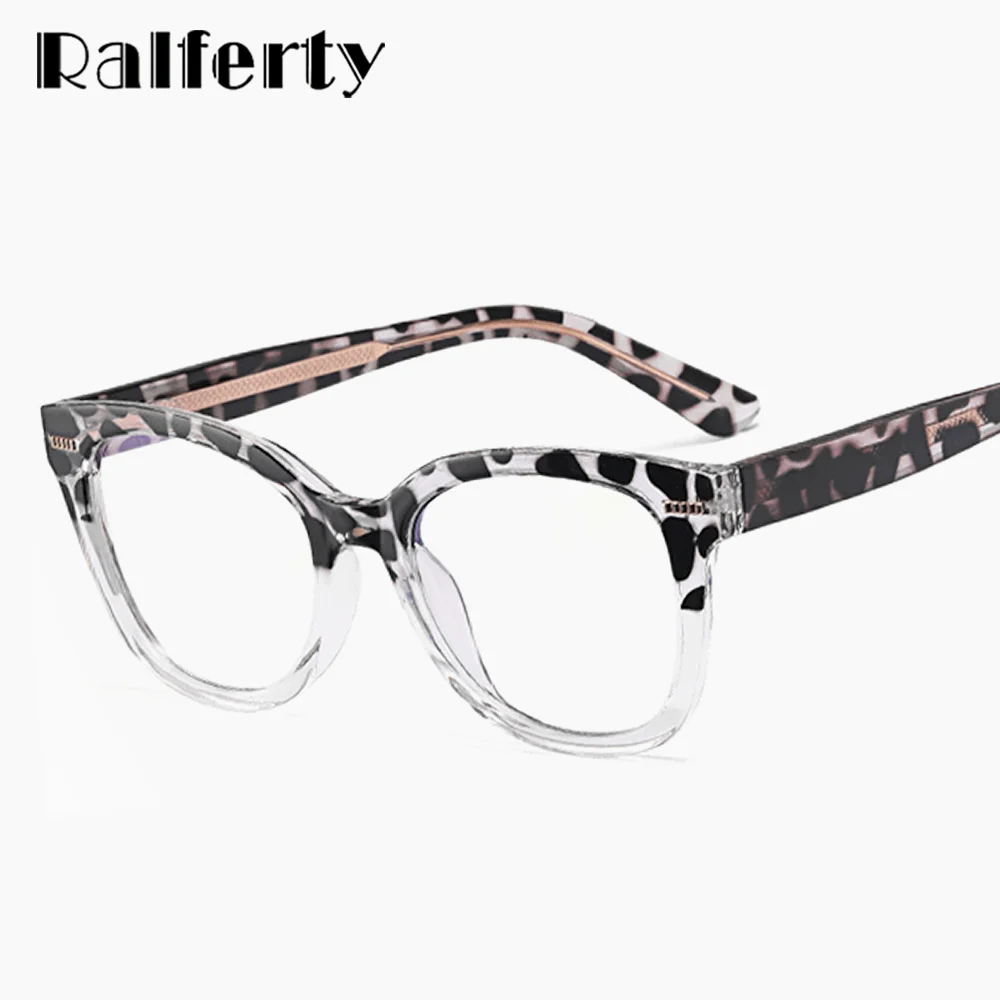Ralferty два цвята Дамски слънчеви Очила с Леопардовой Рамки Срещу Синята Лека Късогледство по Рецепта на 0 Градуса oculos grau de feminino
